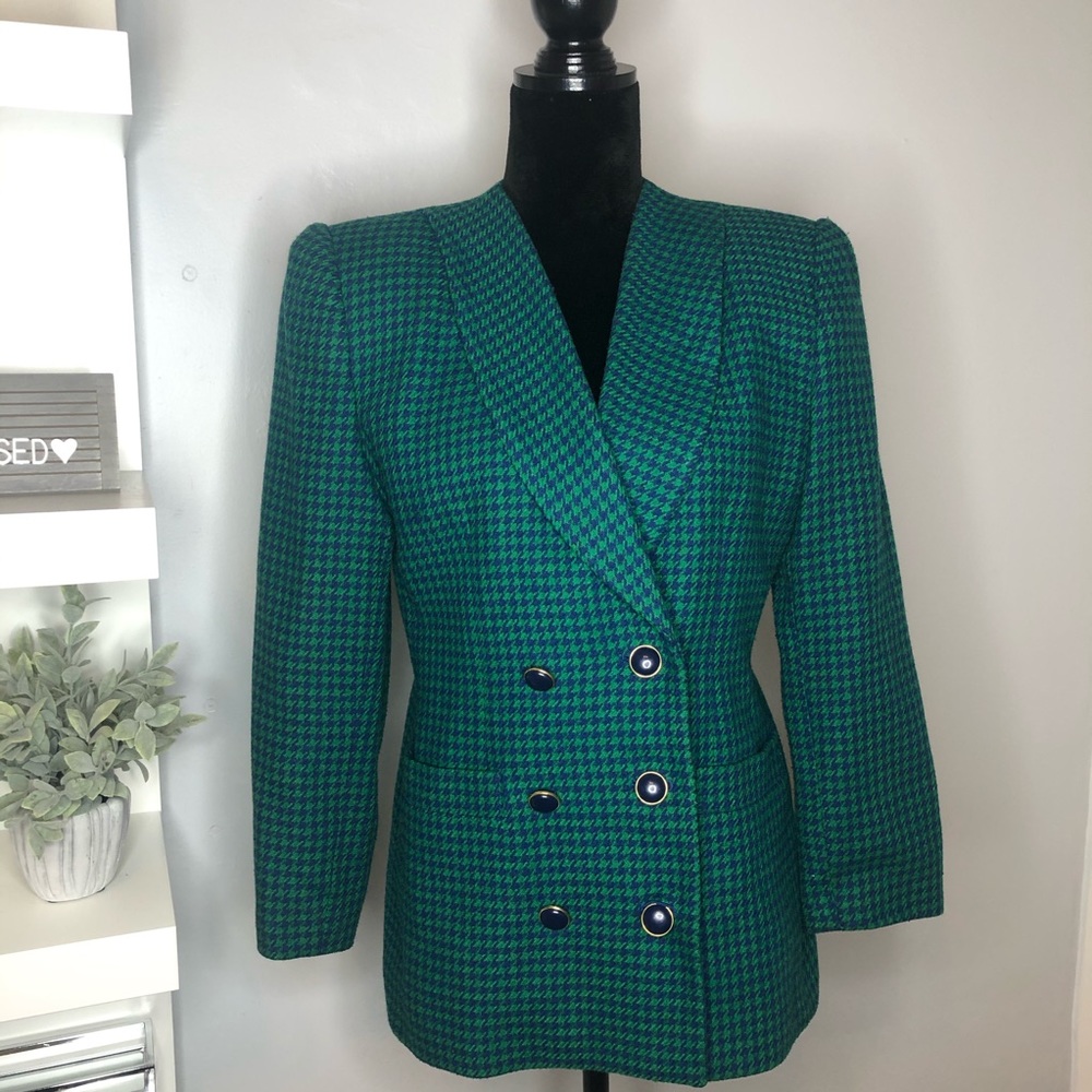 LE SUIT Petite Green & Blue Blazer